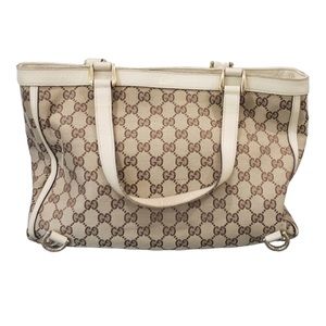 GUCCI AUTHENTIC GG CANVAS LARGE ABBEY TOTE